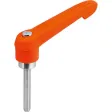 KIPP KLEMMHEBEL GR. 5 M16X40, KUNSTSTOFF ORANGE RAL2004, KOMP: STAHL