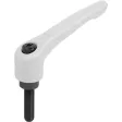 KIPP KLEMMHEBEL GR. 3 M10X50, STAHL GRAU RAL7035 STRUKTURMATT, KOMP: STAHL