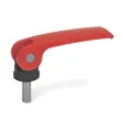 Ganter Exzenterspanner GN927.4-101, Kunststoff-Auflagescheibe ohne Stellmutter, rot, RAL 3000