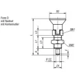 Kipp Arretierbolzen Gr. 3 Form D Edelstahl Arretierstift, n. gehärtet verl. Hub