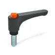 Ganter Flache Verstellbare Klemmhebel GN600-78, orange, RAL 2004, glänzend