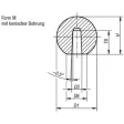 Kipp Kugelknopf D1=32, D3=8 Form M, Duroplast