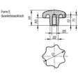 Kipp Sterngriff Form E, D1=63, D5=M12 Alu, poliert