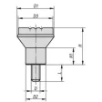 Kipp Novo.Grip Pilzknopf Gr. 3 M8x15 Deckel lichtgrau
