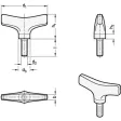 Ganter Flügelschrauben, Edelstahl GN8350-50-M10