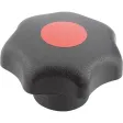 Kipp Sterngriff D1=40, D4=8 Form H, Deckel verkehrsrot
