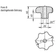Kipp Sterngriff Edelstahl Form B, D1=50, D4=10
