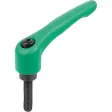 KIPP KLEMMHEBEL GR. 5 M16X60, ZINK GRÜN RAL6032 STRUKTURMATT, KOMP: STAHL
