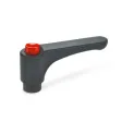 Ganter Flache Verstellbare Klemmhebel GN600-30, rot, RAL 3000, glänzend