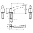 KIPP KLEMMHEBEL GR. 3 M10X20 EDELSTAHL, ELEKTROLYTISCH POLIERT, KOMP: EDELSTAHL