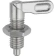 Kipp Sperrriegel Form B Edelstahl D=8, D1=M12x1,5 mit Mutter