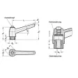 Ganter Verstellbare Klemmhebel mit Ausrastknopf GN503-80