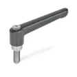 Ganter Verstellbare Klemmhebel, Edelstahl, Schwarz, Seideng GN300.1-108