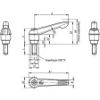 Kipp Klemmhebel Gr. 4 M12x25 Griffhebel signalgrün