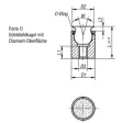 Kipp Pendelauflage Form O mit O-Ring D3=M5, L=26,5