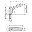 Kipp Klemmhebel ergonomisch Gr. 3 M8x40 schwarzgrau Edelstahl