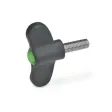 Ganter Flügelschrauben, Edelstahl GN633.1, grün, RAL 6017, matt