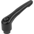 KIPP KLEMMHEBEL GR. 4 M10, ZINK SCHWARZ RAL9005 STRUKTURMATT, KOMP: STAHL