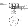 KIPP FÜNFSTERNGRIFF MESSING THERMOPLAST