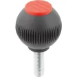 Kipp Novo.Grip Griffkugel Gr. 4 D=50, M12x40, Deckel verkehrsrot