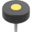 Kipp Novo.Grip Rändelrad Gr. 1 Form L D=40 M8x30, Deckel rapsgelb