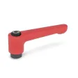 Ganter Verstellbare Klemmhebel, gerade, Rot-Strukturmatt GN302-45