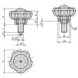 Kipp Arretier- und Spanngriff Gr. 3 D=63, M16x1,5, Deckel verkehrsrot
