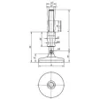 Kipp Stellfuss Edelstahl für Hygienebereich, D=80, M20x143