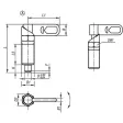 KIPP SPERRRIEGEL MIT SECHSKANT, D=8, M12X1,5, SW1=12, FORM:A, OHNE KAPPE