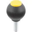 Kipp Novo.Grip Griffkugel Gr. 1 Edelstahl D=25, M6x20, Deckel rapsgelb