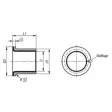 Norelem Gleitlager mit Bund, D=16 D1=18 Stahl Komp: PTFE