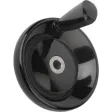 Kipp Scheibenhandrad mit drehbaren Griff unmontiert, Form E, D=160, D1=18