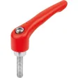KIPP KLEMMHEBEL GR. 4 M12X60, ZINK ROT RAL3020 STRUKTURMATT, KOMP: STAHL
