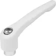 KIPP KLEMMHEBEL GR. 5 M12 ZINK GRAU RAL7035 STRUKTURMATT, KOMP: STAHL BLAU-PASSIV.