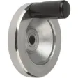 Kipp Scheibenhandrad Alu feststehender Griff mit Nut, D1=140, D2=14
