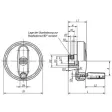 Kipp Handrad mit zyl. Griff drehbar Gr. 3 D1=125, D=12h7, Querbohrung