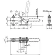 Kipp Schnellspanner horizontal schwere Ausführung, P=700 dan