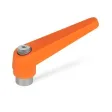 Ganter Verstellbare Klemmhebel, Edelstahl GN101.1-22, orange, RAL 2004, strukturmatt