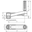 Kipp Novo.Grip Handkurbel zylindrischer Griff drehbar Gr. 1, A=80, SW 8