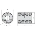 Norelem Starre Kupplung geteilt L=50 Edelstahl D4=34, D1=14