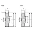 Norelem Zahnriemenscheibe Profil AT5 B=30, N=27, Form A Aluminium