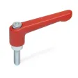 Ganter Verstellbare Klemmhebel, Rot-Strukturmatt GN300.2-78, Schraube Stahl verzinkt