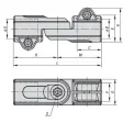 Kipp Gelenkklemmstück Aluminiumguss ohne Verzahnung A=18