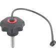 Kipp Sterngriff D1=40 M8x20 mit S.Band Form LS, Deckel verkehrsrot, Edelstahl