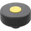 Kipp Novo.Grip Rändelrad Gr. 1 Form K D=40 M5, Deckel rapsgelb