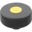 Kipp Novo.Grip Rändelrad Gr. 3 Form K D=63 M10, Deckel rapsgelb Edelstahl