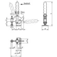 Kipp Kurvenschnellspanner vertikal mit waagrechtem Fuss, P=250 dan