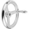 Kipp Handrad DIN950, Alu drehbarer Griff ohne Nut, D1=180, D2=16