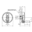 Kipp Handrad mit zyl. Griff umlegbar Gr. 2 D1=100,D=10h7, Querbohrung