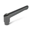 Ganter Verstellbare Klemmhebel, Schwarz, Seidenglanz GN300-108
